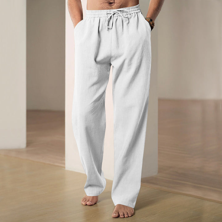 Men's Comfortable Casual Pants with Elastic Waistband and Side Pockets Lisslune