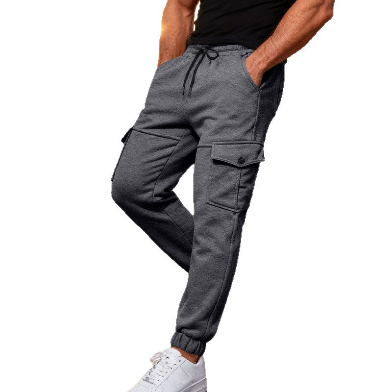 Men's cargo jogger pants with elastic waistband and practical side pockets Lisslune
