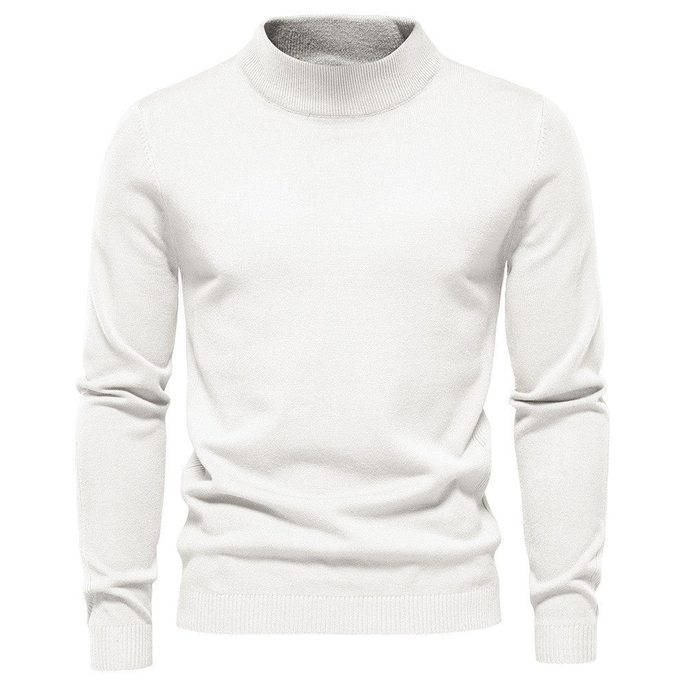 Men's fine knit pullover with high collar and modern design Lisslune