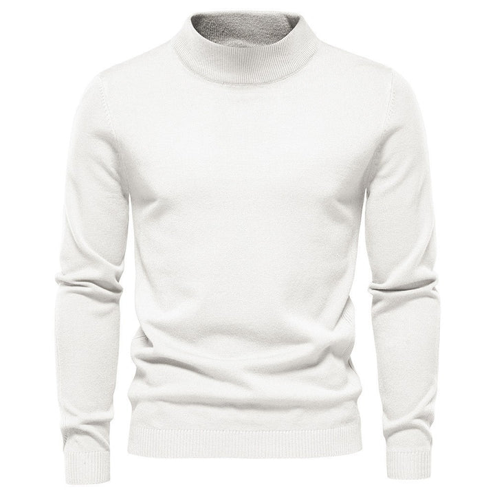 Men's fine knit pullover with high collar and modern design Lisslune