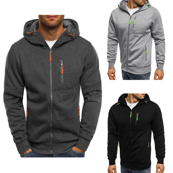 Men's Sporty Hooded Jacket with Modern Zipper Pockets Lisslune