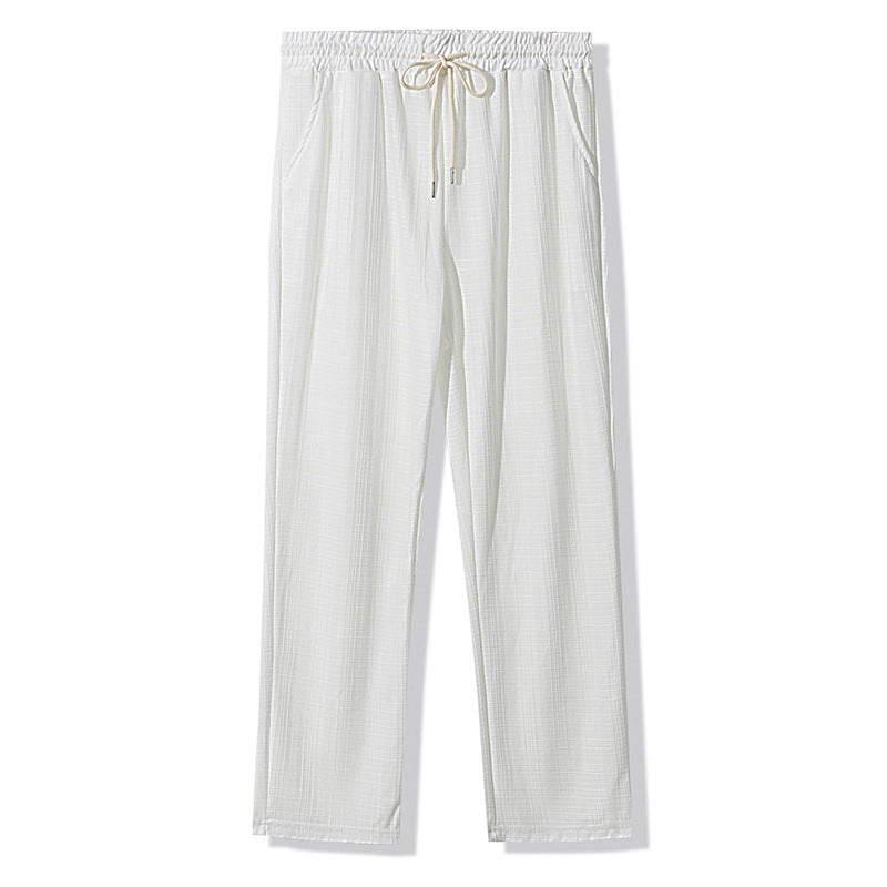 Men's Casual Leisure Pants with Elastic Waistband and Adjustable Drawstring Lisslune