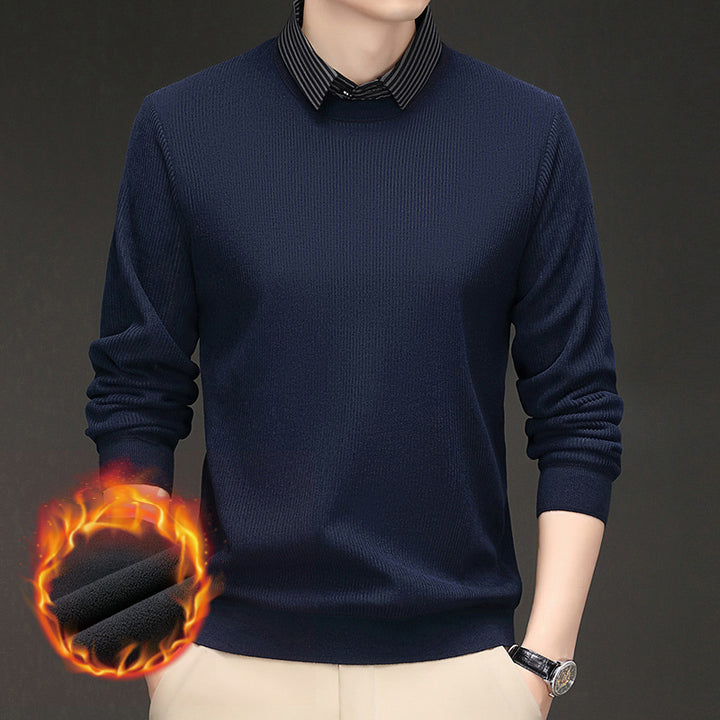 Men's Comfortable Fine Knit Sweater with Thermoregulatory Effect Lisslune
