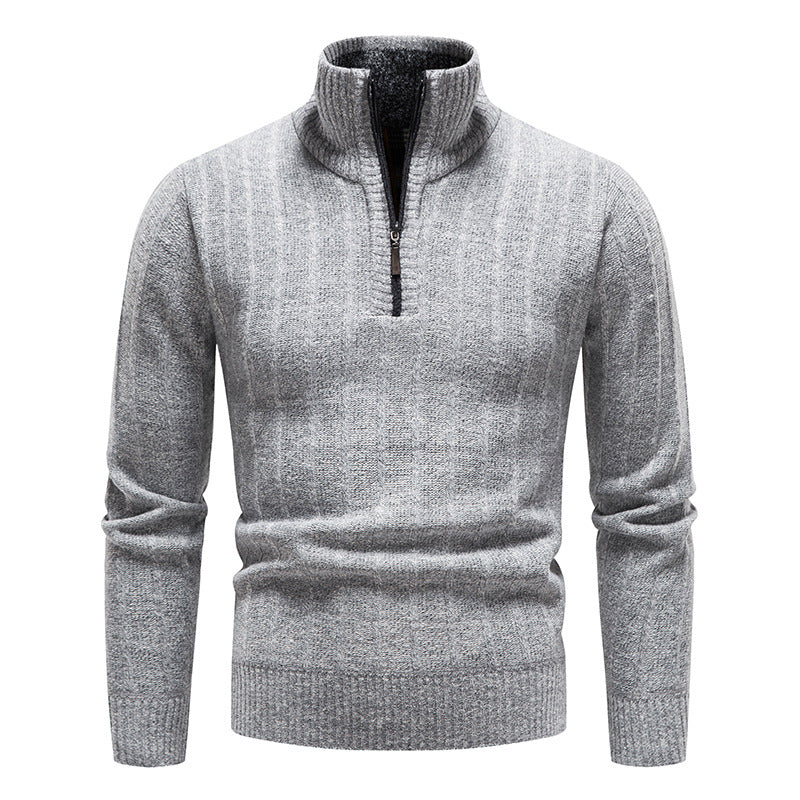 Men's fashionable knitted sweater with high collar Lisslune