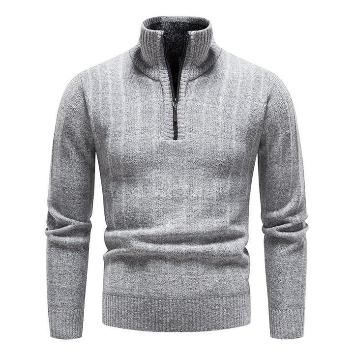 Men's fashionable knitted sweater with high collar Lisslune