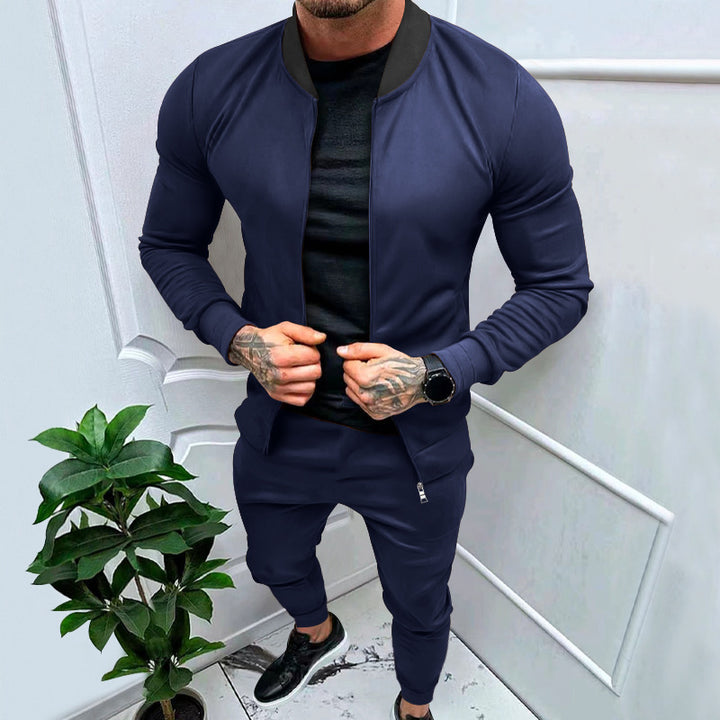 Men's sporty tracksuit with stylish zipper and breathable materials Lisslune
