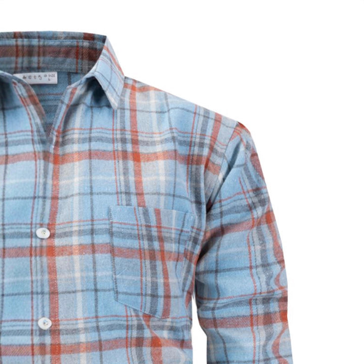 Men's casual flannel shirt with modern check pattern Lisslune