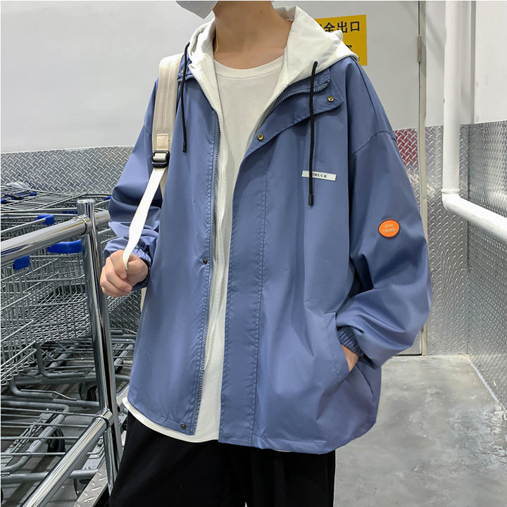 Men's casual transitional jacket with adjustable hood and breathable lining Lisslune