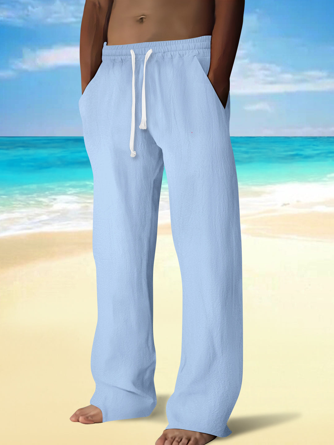 Men's casual beach shorts with elastic waistband and practical pockets Lisslune