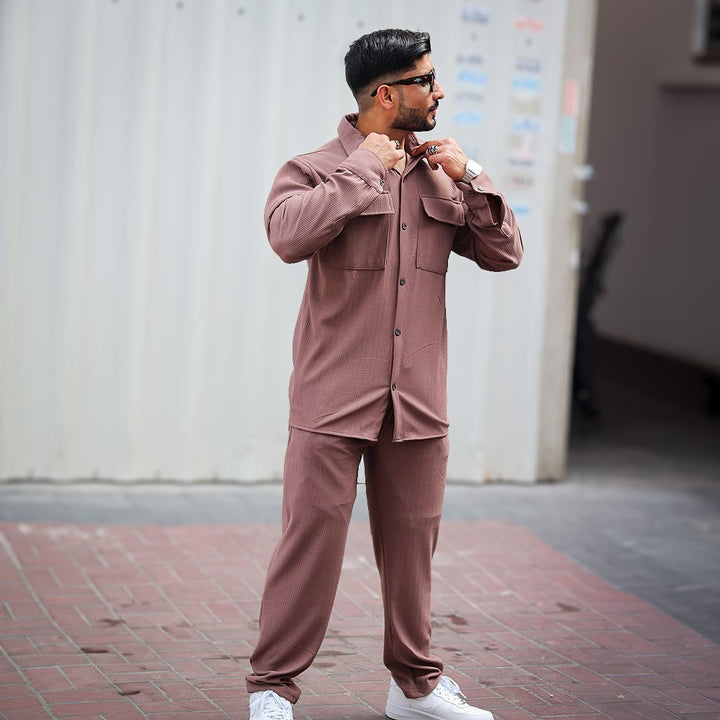 Men's utility shirt blouse with double breast pockets Lisslune