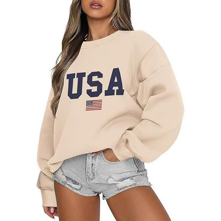 Women's sweatshirt with modern USA statement and cozy fit Lisslune