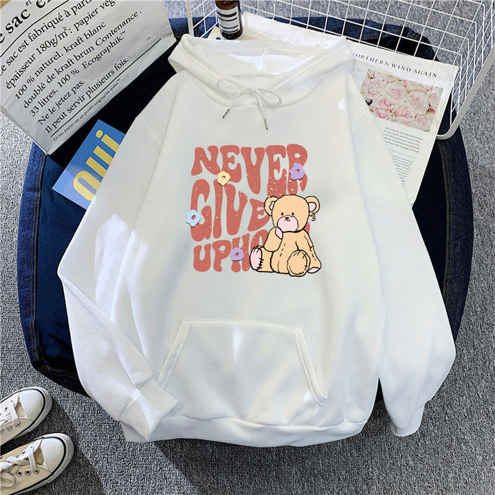 Women's hoodie with motivational bear design Lisslune
