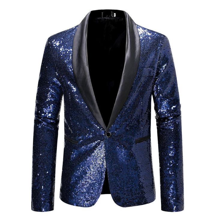Men's shimmering sequin blazer with elegant lapel Lisslune