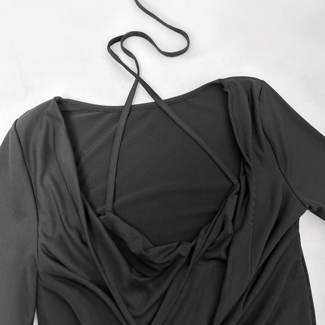 Damen figurbetontes Oberteil mit Raffungen und schulterfreiem Design Lisslune