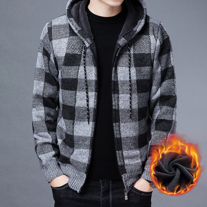 Men's cozy sweatshirt jacket with wool blend Lisslune
