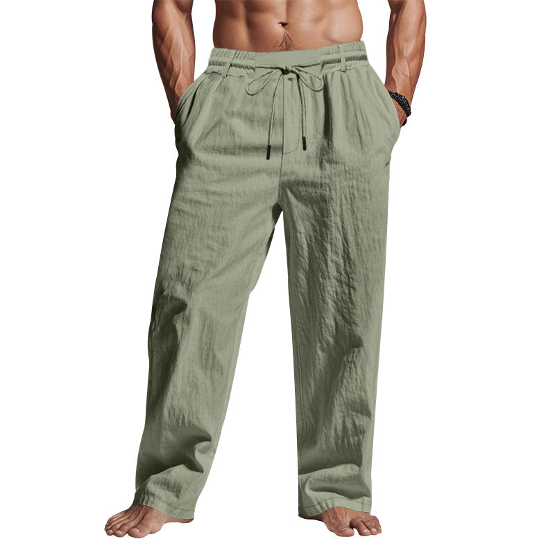 Men's casual beach pants with adjustable drawstring and practical side pockets Lisslune
