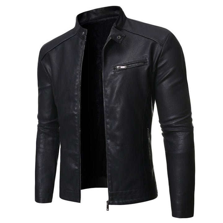 Men's elegant motorcycle jacket with modern stand-up collar Lisslune