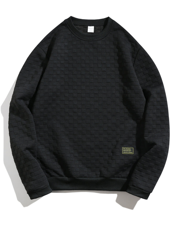 Men's casual textured sweater with round neck and elastic cuffs Lisslune