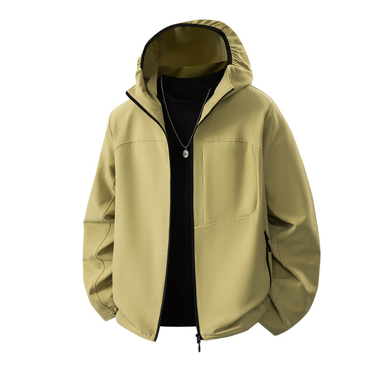 Men's lightweight outdoor jacket with adjustable hood and practical pockets Lisslune