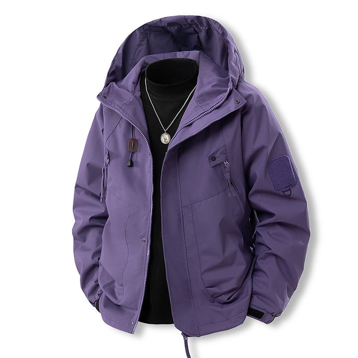 Men's outdoor and leisure jacket with adjustable hood collar and practical pockets Lisslune