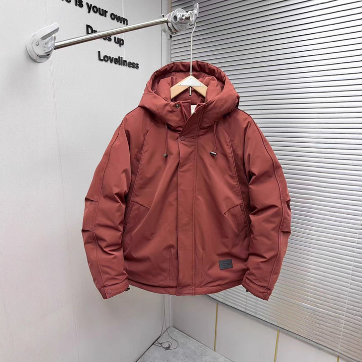 Men's Weatherproof Outdoor Jacket with Adjustable Hood and Practical Pockets Lisslune