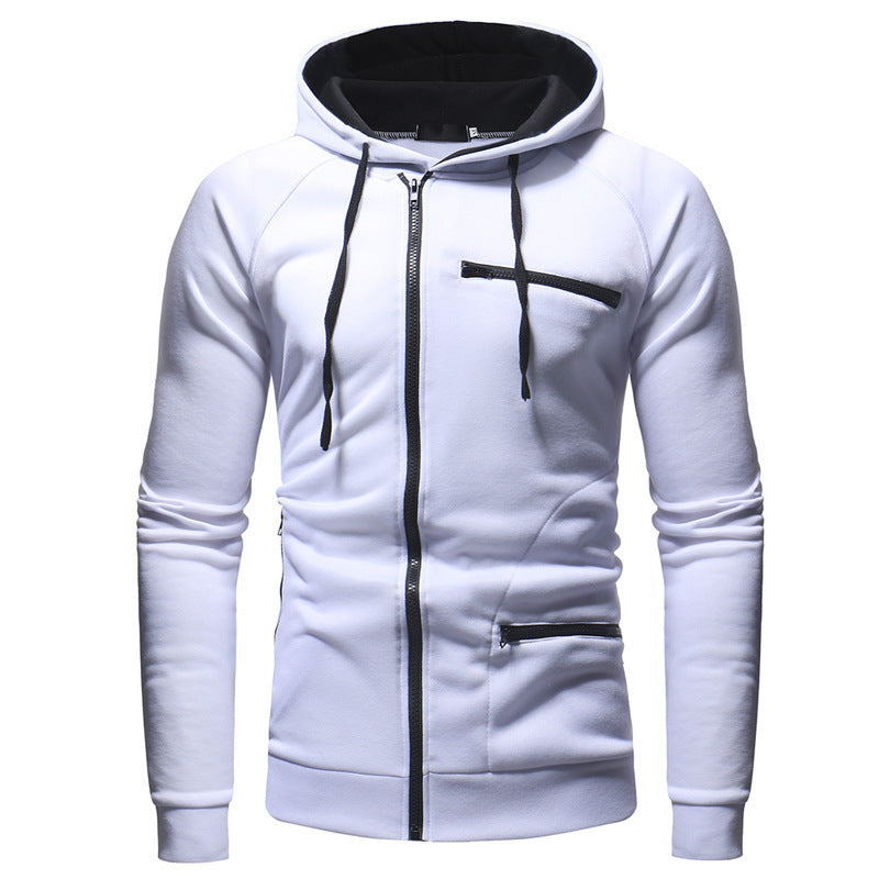 Men's Sporty Hoodie Jacket with Innovative Zipper Design Lisslune