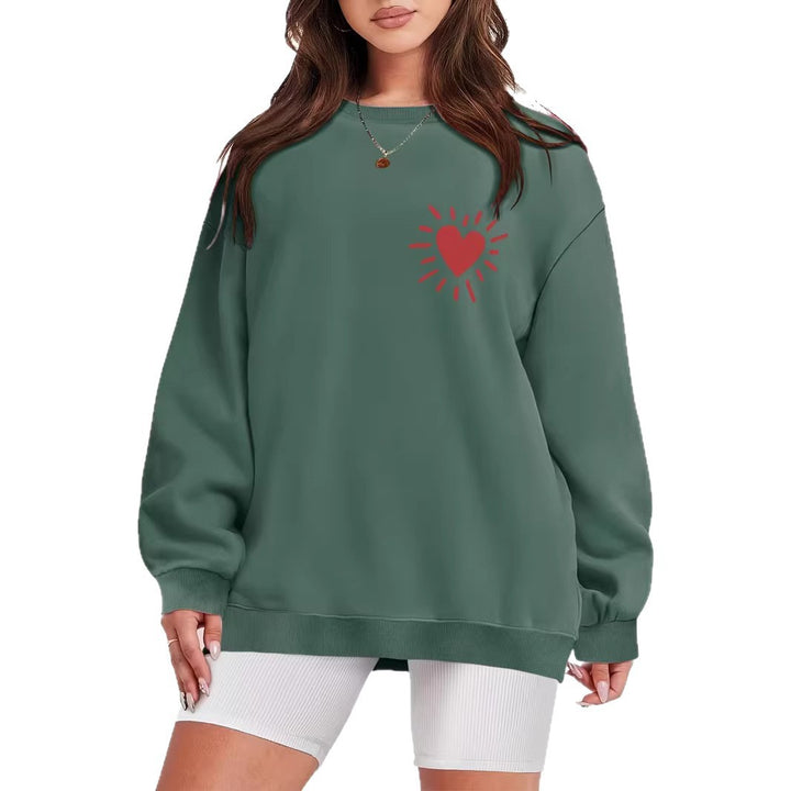 Women's sweatshirt with casual heart motif and oversized fit Lisslune
