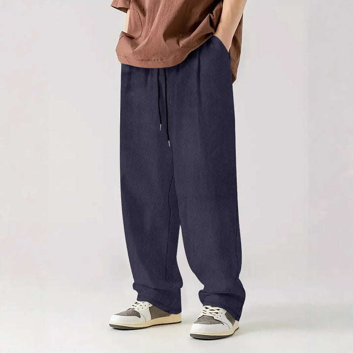 Men's comfortable ribbed pants with elastic waistband Lisslune