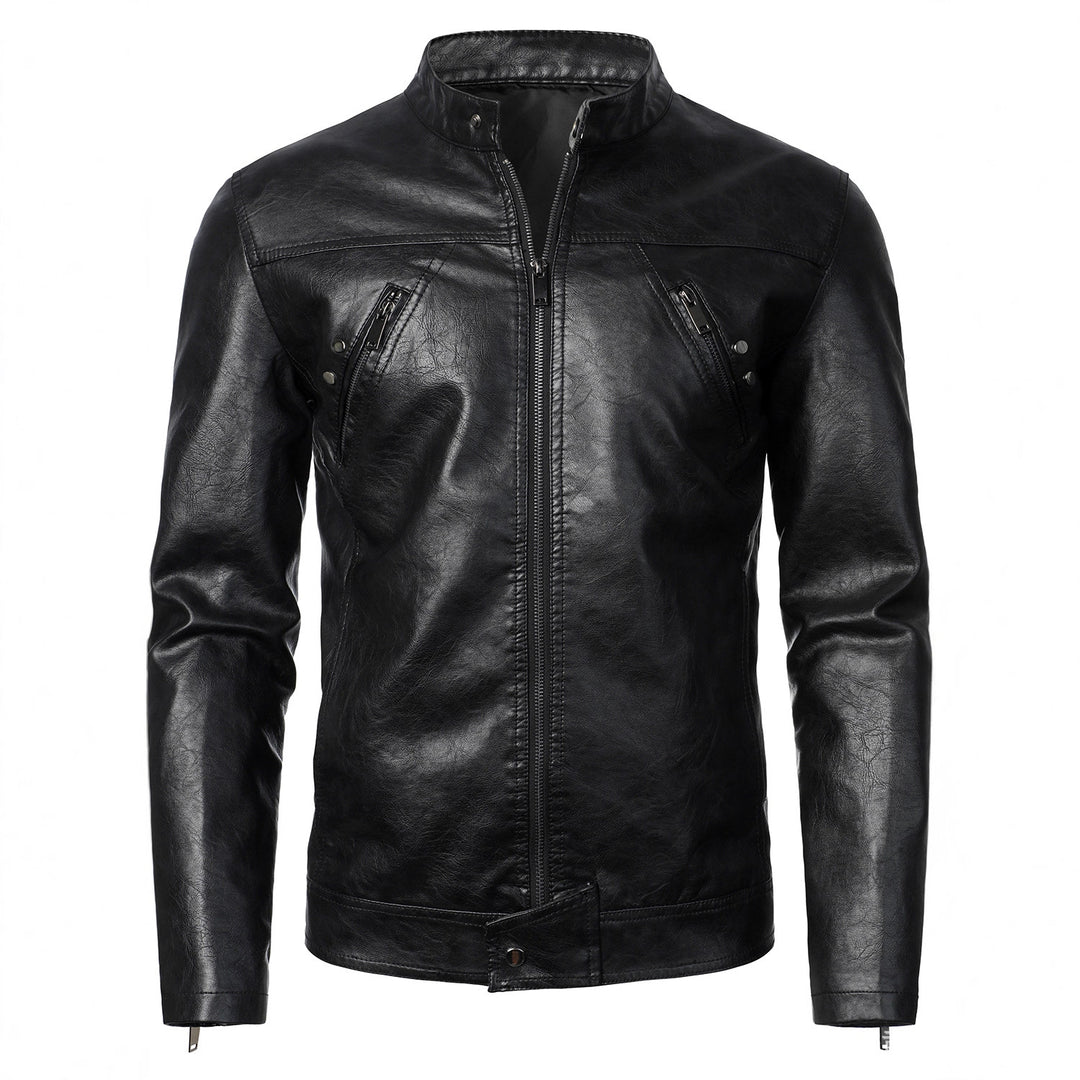 Men's Leather Jacket with Fashionable Design and Practical Pockets Lisslune