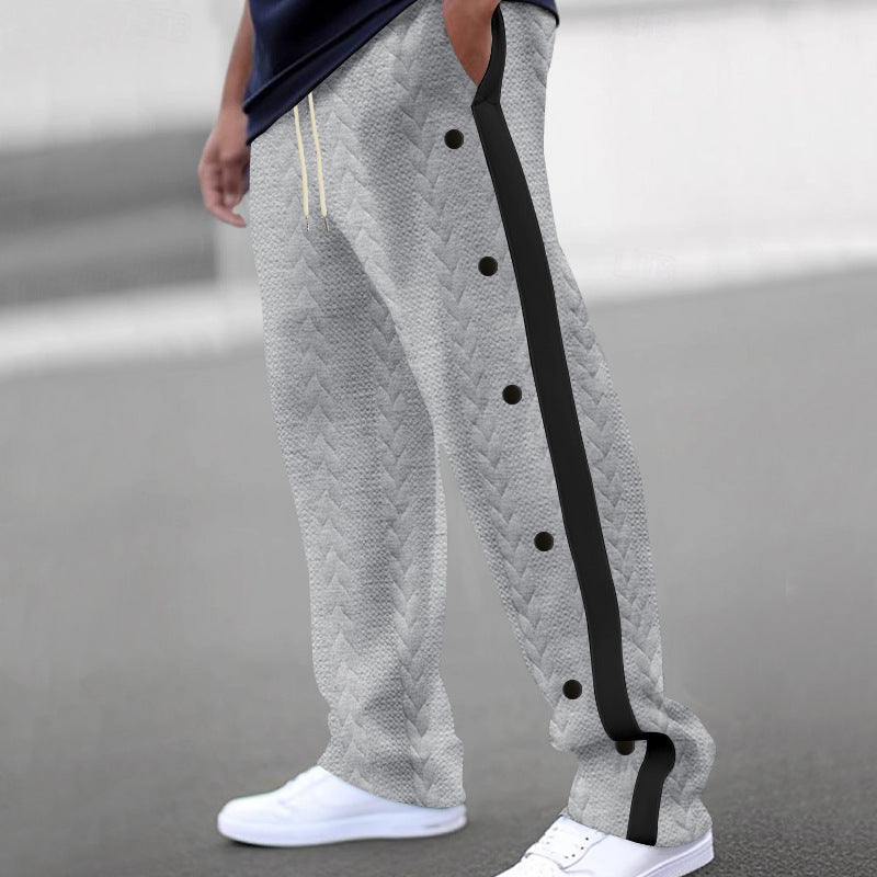 Men's sporty leisure trousers in modern design with side button placket Lisslune