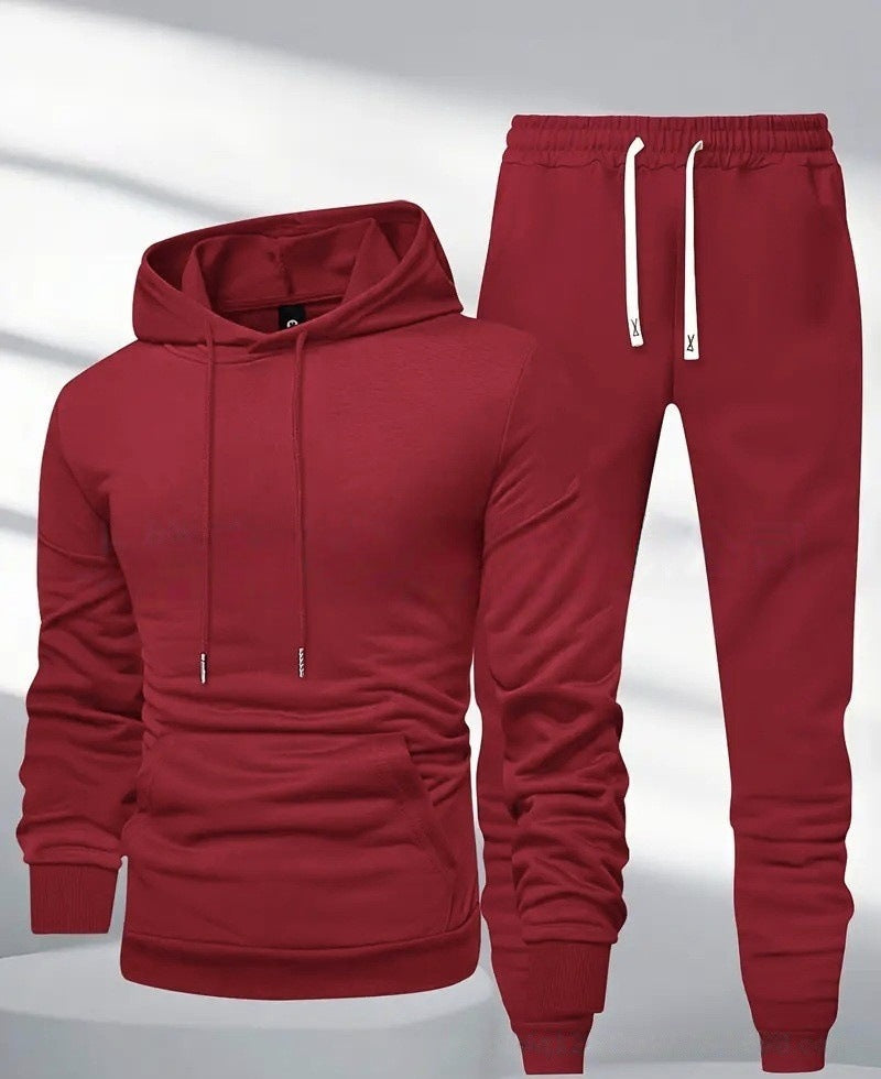 Men's Sporty Sweat Set with Elastic Waistband and Practical Pockets Lisslune
