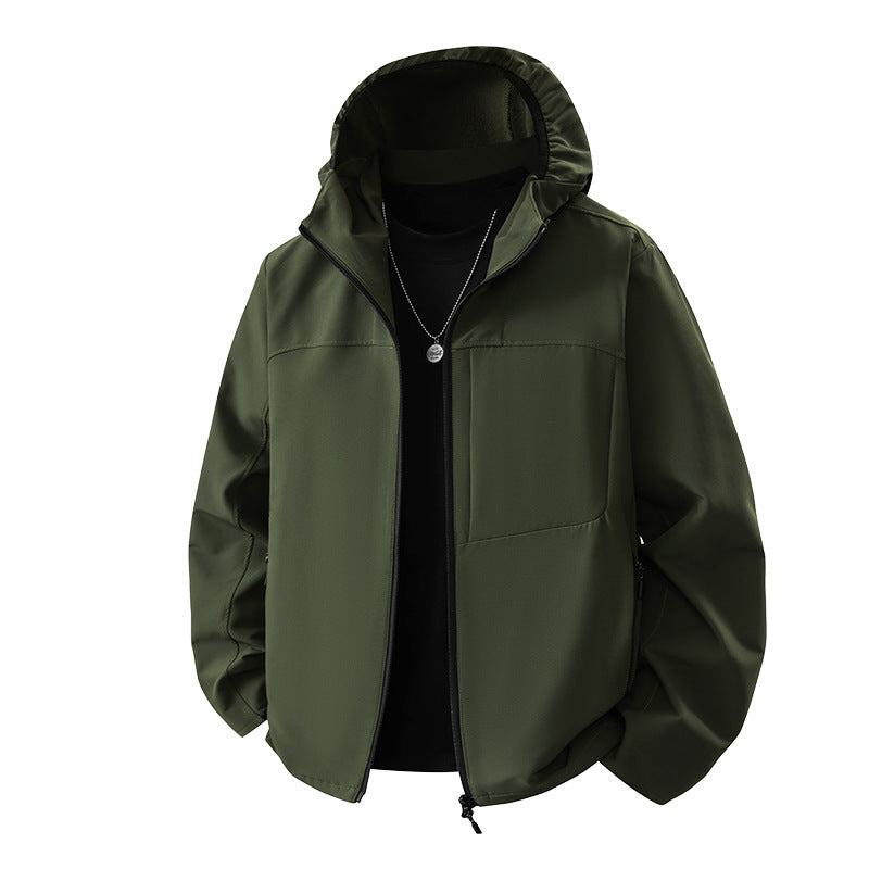 Men's lightweight outdoor jacket with adjustable hood and practical pockets Lisslune
