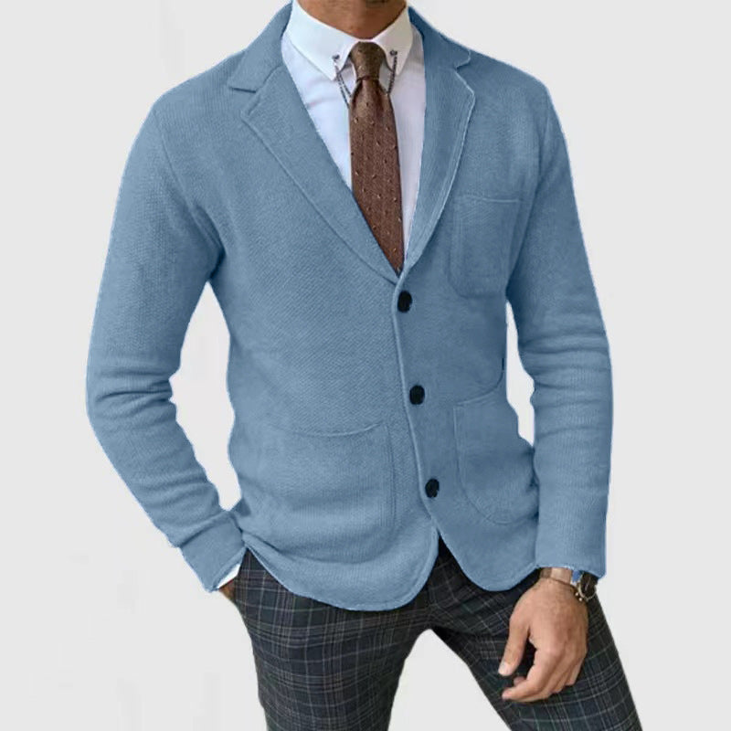 Men's knitted blazer with large pockets and modern cut Lisslune