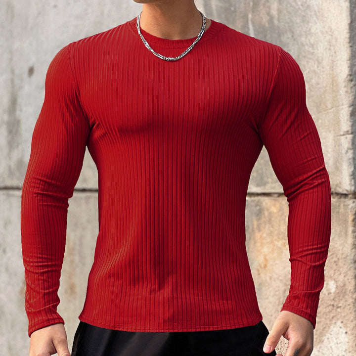 Men's long-sleeve shirt with textured ribbed pattern and sporty fit Lisslune