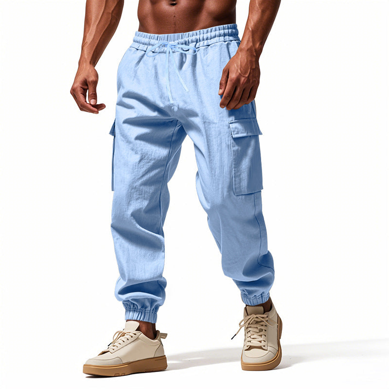 Men's cargo pants with elastic waistband and practical side pockets Lisslune 1760050836
