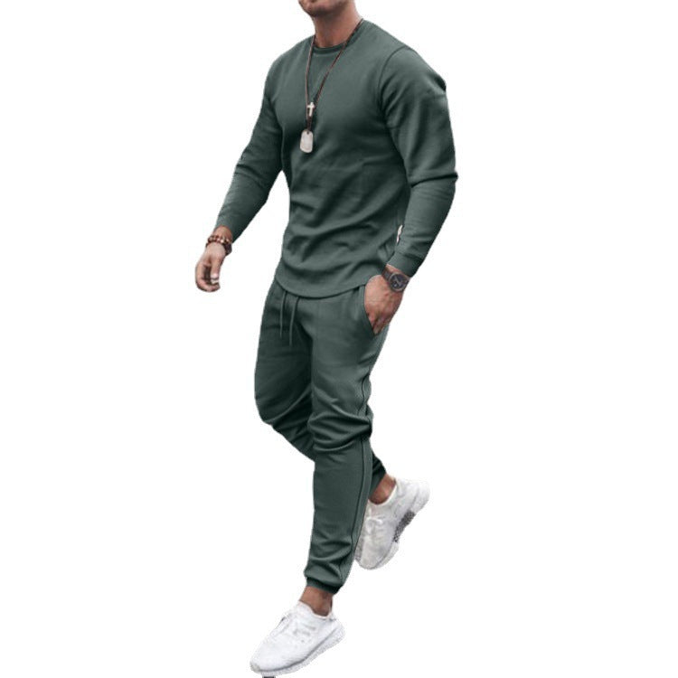 Men's sporty leisure set with long-sleeved outerwear and comfortable joggers Lisslune