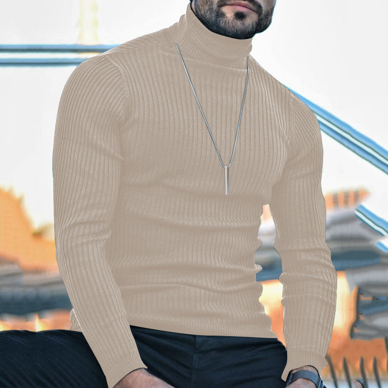 Men's High-Quality Turtleneck Sweater with Textured Design Lisslune
