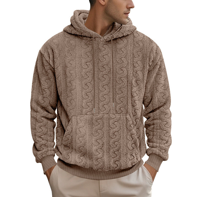 Men's cozy fleece hoodie with hood and kangaroo pocket Lisslune