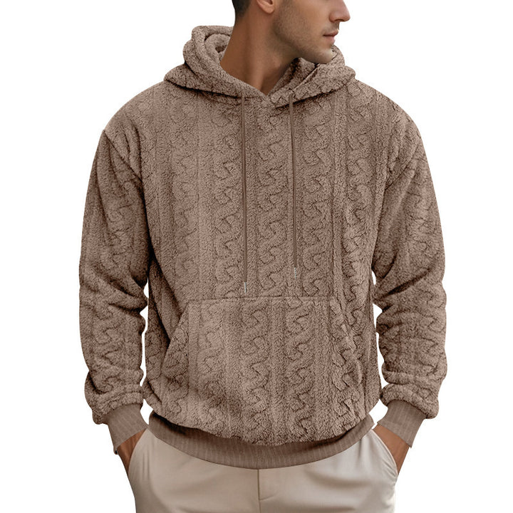 Men's cozy fleece hoodie with hood and kangaroo pocket Lisslune