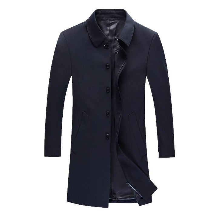 Men's Elegant Long Coat with Timeless Design and Practical Pockets Lisslune