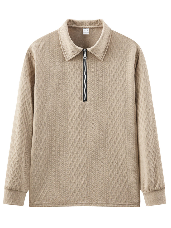 Men's sweatshirt with trendy stand-up collar and textured design Lisslune