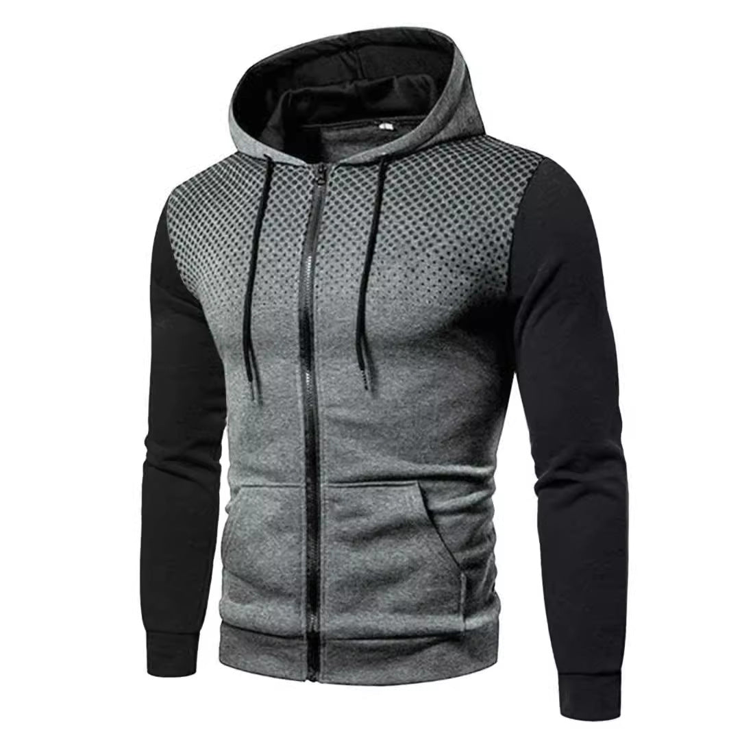 Men's sporty hooded jacket with contrasting inserts Lisslune