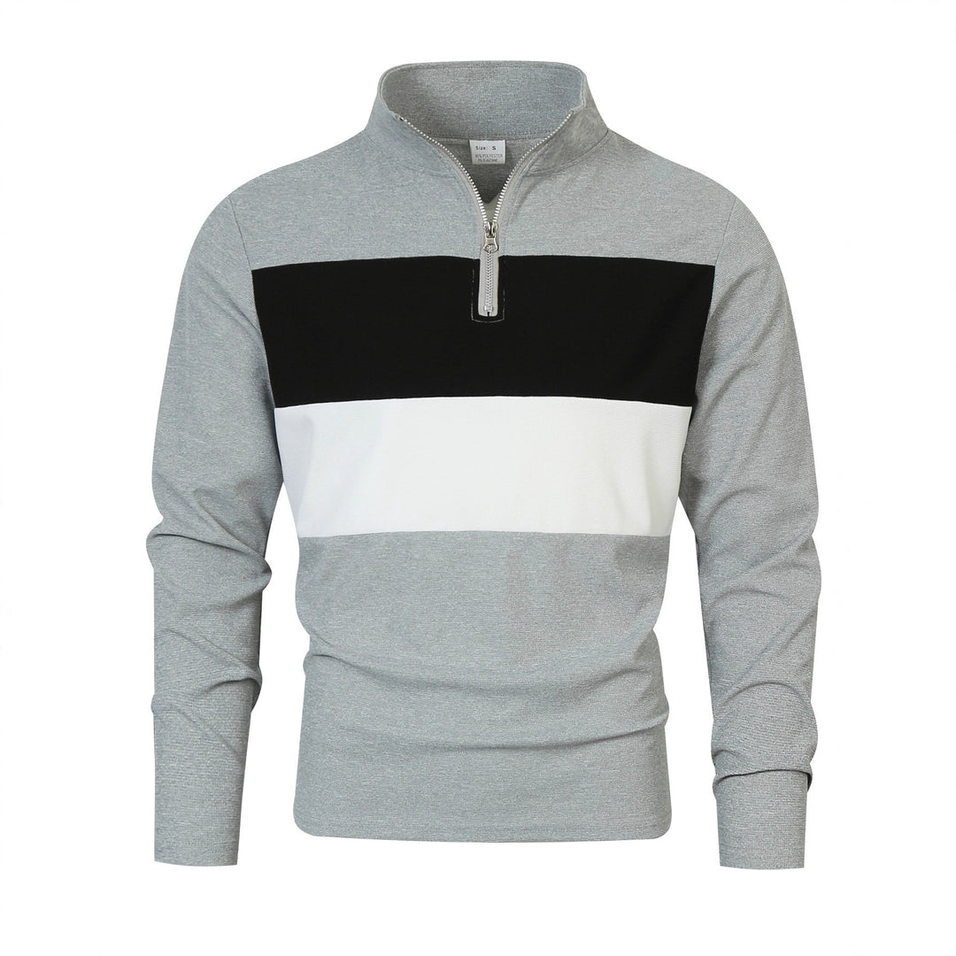 Men's zip sweater with fashionable color cut and comfortable style Lisslune
