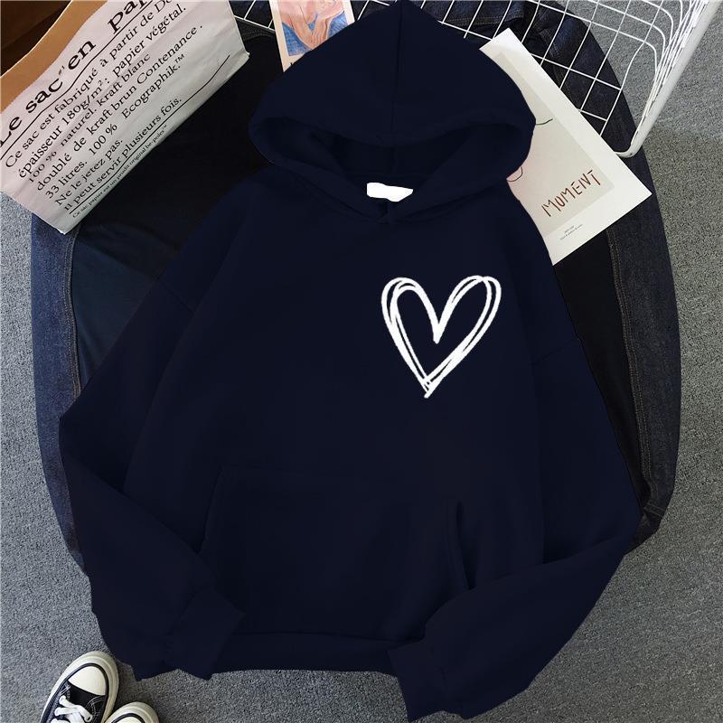 Women's hooded sweatshirt with lovely heart motif Lisslune