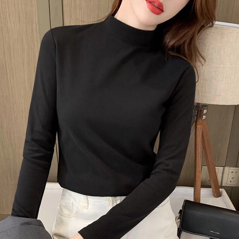 Women's long-sleeve top with high collar Lisslune