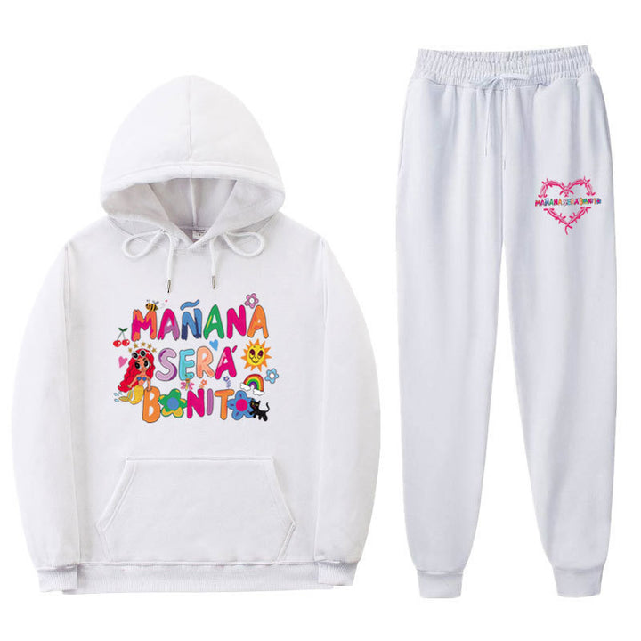 Women's Sweatshirt and Jogging Pants Set with Colorful Print Lisslune