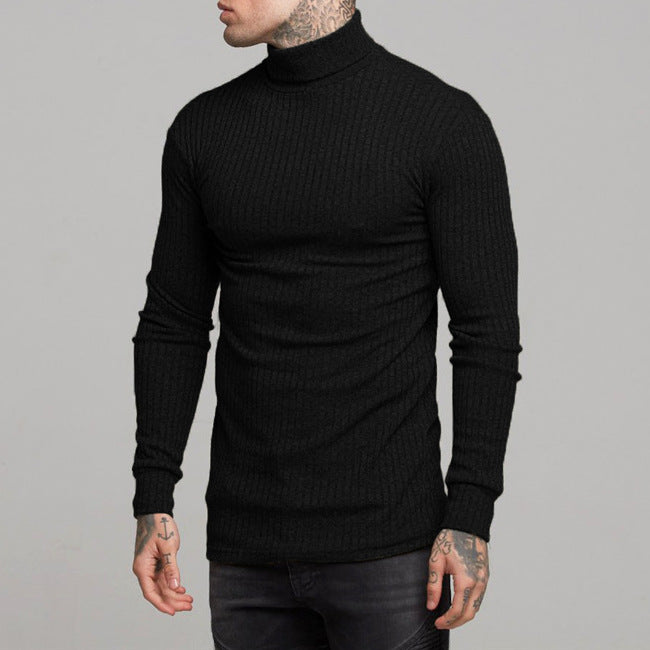 Men's fashionable long sleeve shirt with roll neck Skorter