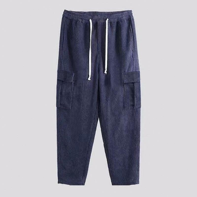Men's cargo pants with elastic waistband and practical side pockets Lisslune