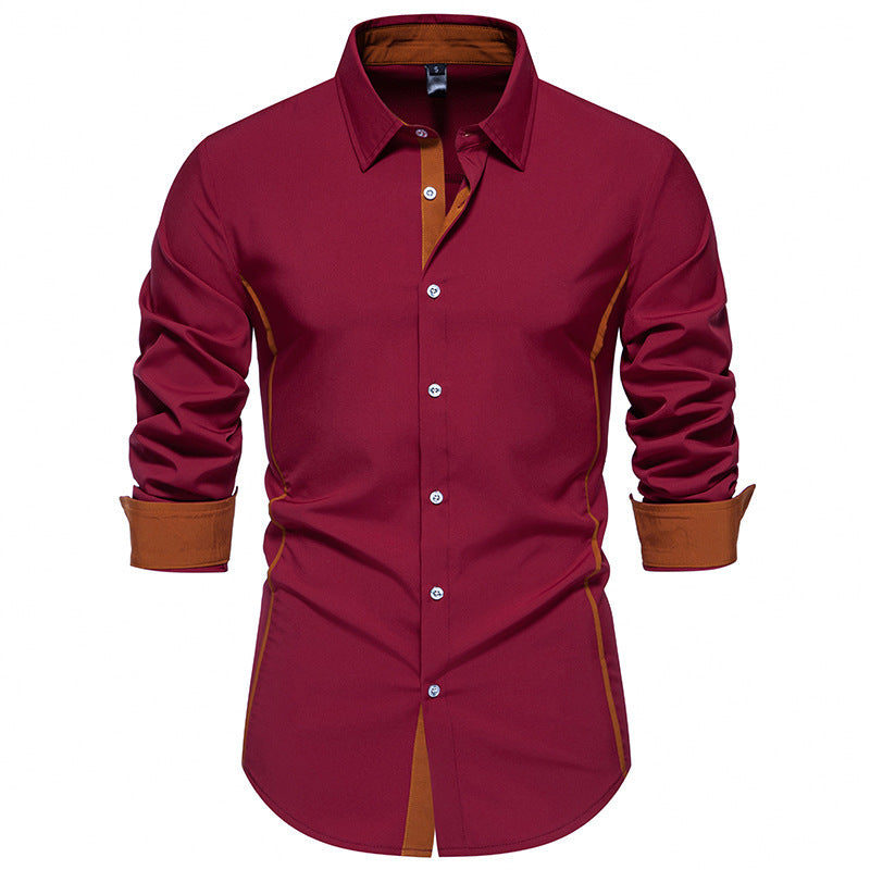 Men's fashionable long-sleeve shirt with stylish contrast details Lisslune
