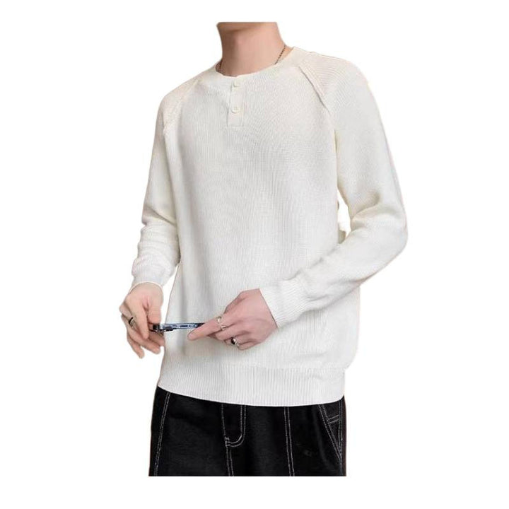 Men's knit sweater with convertible collar and high-quality texture Lisslune